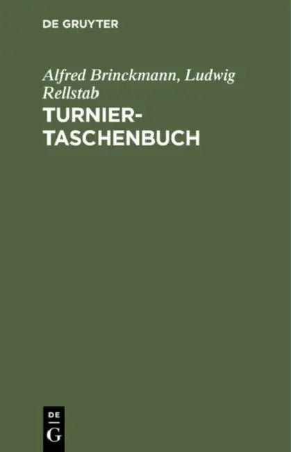 Turnier-Taschenbuch (English, Alfred Brinckmann | Ludwig Rellstab)