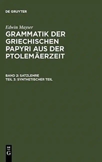 Synthetischer Teil (English, Edwin Mayser)