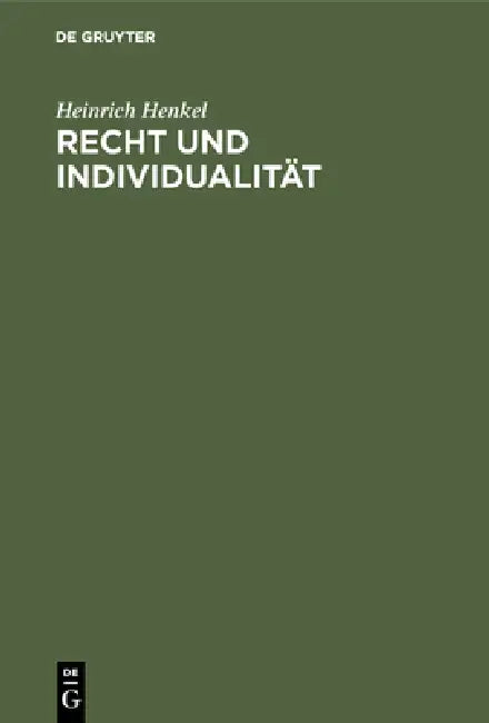 Recht und Individualität (English, Heinrich Henkel)