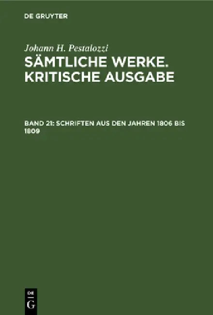 Schriften aus den Jahren 1806 bis 1809 (English, Artur Buchenau | Eduard Spranger | Hans Stettbacher)
