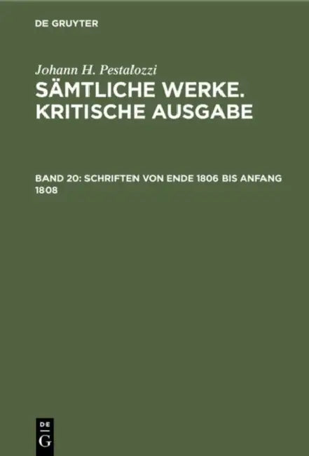 Schriften von Ende 1806 bis Anfang 1808 (English, Artur Buchenau | Eduard Spranger | Hans Stettbacher)