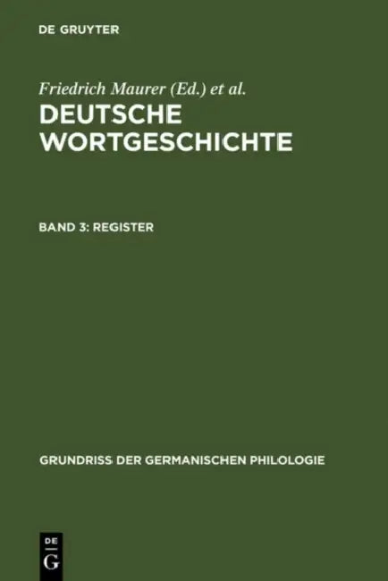 Register (English, Friedrich Maurer | Friedrich Stroh | Heinz Rupp)