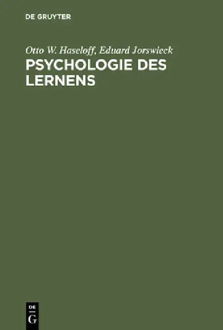 Psychologie des Lernens (English, Otto W. Haseloff | Eduard Jorswieck)
