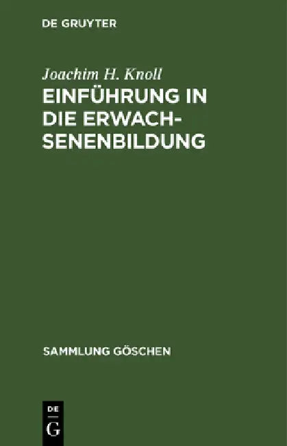 Einführung in die Erwachsenenbildung (English, Joachim H. Knoll)
