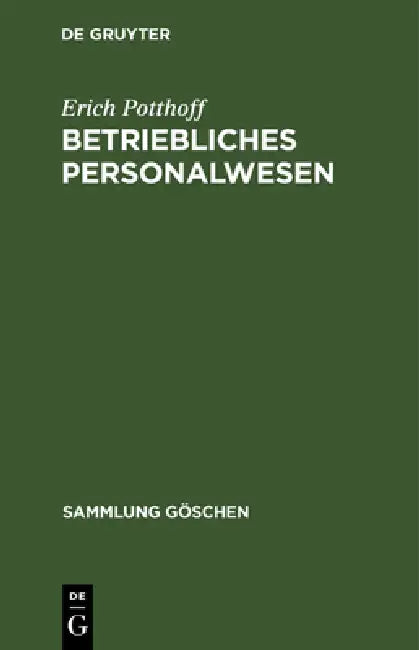 Betriebliches Personalwesen (English, Erich Potthoff)