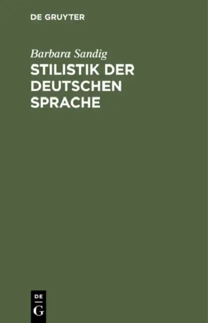 Stilistik der deutschen Sprache (English, Barbara Sandig)
