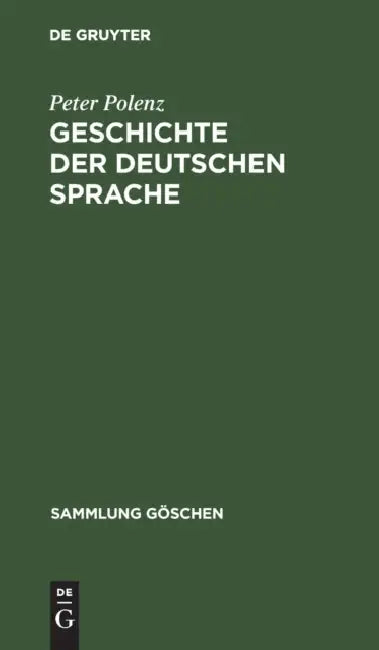 Geschichte Der Deutschen Sprache (English, Peter Polenz)
