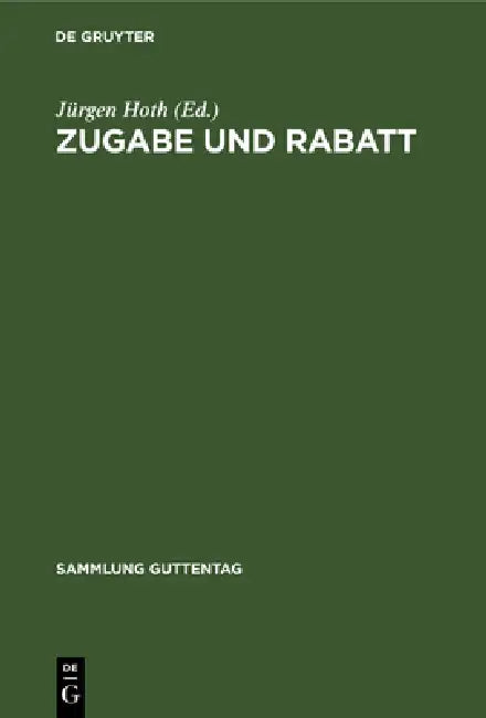 Zugabe und Rabatt (English, Jürgen Hoth | Wolfgang Gloy)