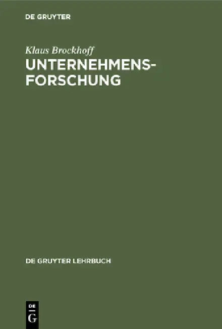 Unternehmensforschung (English, Klaus Brockhoff)