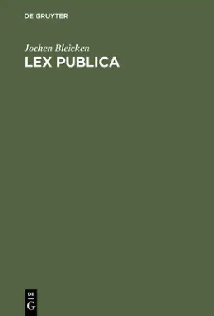 Lex publica (English, Jochen Bleicken)