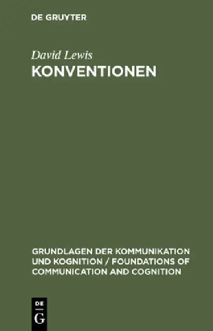 Konventionen (English, David Lewis | Roland Posner | Detlef Wenzel)