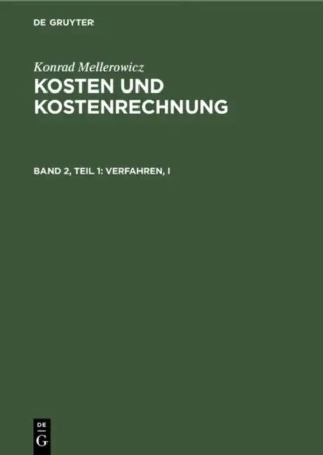 Verfahren, I (English, Konrad Mellerowicz)
