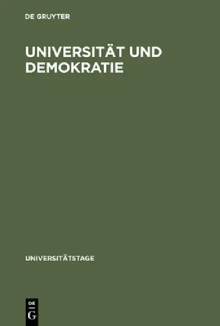Universität Und Demokratie (English, Oskar Anweiler)