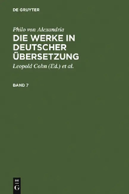 Die Werke in deutscher Übersetzung. Band 7 (English, Leopold Cohn | Isaak Heinemann | Maximilian Adler)