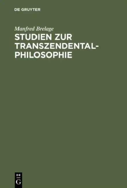 Studien Zur Transzendentalphilosophie (English, Manfred Brelage)