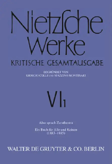 Also sprach Zarathustra (English, Giorgio Colli | Mazzino Montinari | Volker Gerhardt)