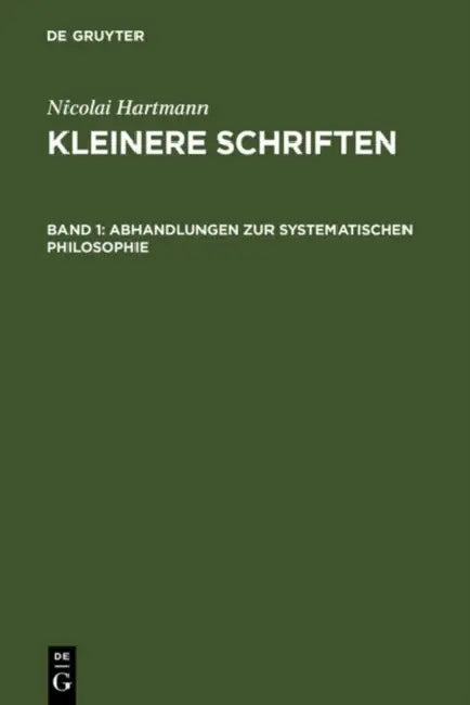Abhandlungen Zur Systematischen Philosophie (English, Nicolai Hartmann)
