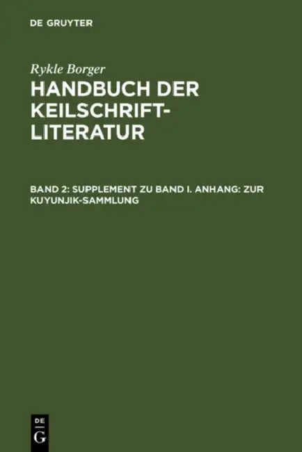 Supplement Zu Band I. Anhang (English, Rykle Borger)