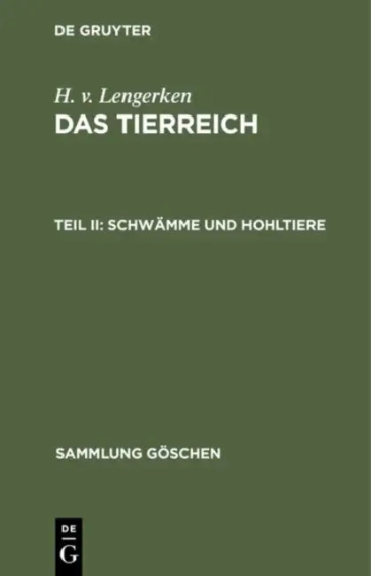Schwämme und Hohltiere (English, H. V. Lengerken)