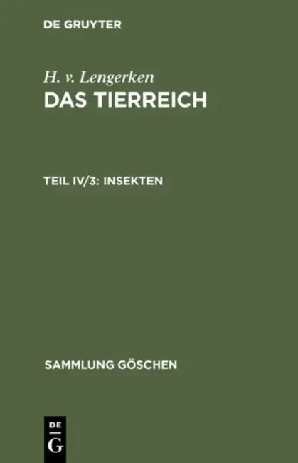 Insekten (English, H. V. Lengerken)