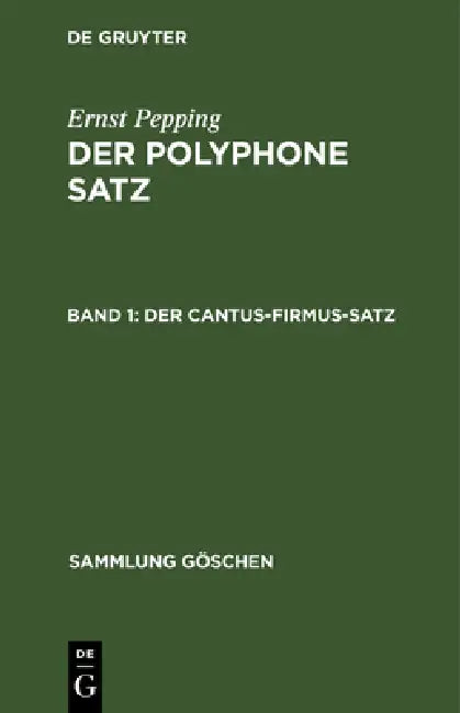 Der cantus-firmus-Satz (English, Ernst Pepping)