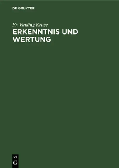 Erkenntnis und Wertung (English, Fr Vinding Kruse)