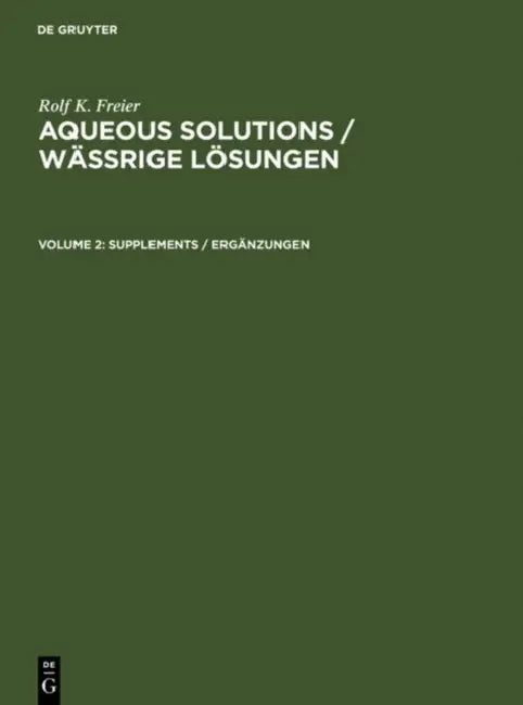 Supplements / Ergänzungen (English, Rolf K. Freier)