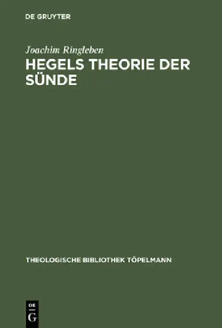 Hegels Theorie der Sünde (English, Joachim Ringleben)