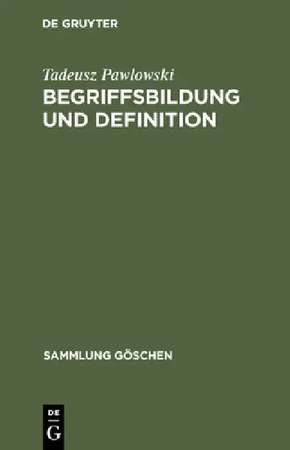 Begriffsbildung und Definition (English, Tadeusz Pawlowski | Georg Grzyb)