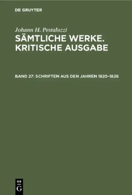 Schriften aus den Jahren 1820-1826 (English, Emanuel Dejung | Käte Silber)