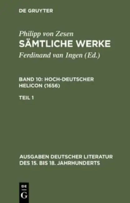 Sämtliche Werke. Bd 10 (English, Philipp Von Zesen | Ulrich Maché)