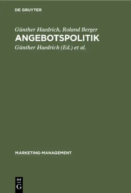 Angebotspolitik (English, Günther Haedrich | Roland Berger | Günther Haedrich)