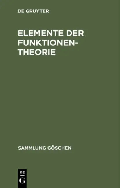 Elemente der Funktionentheorie (English, No Contributor)