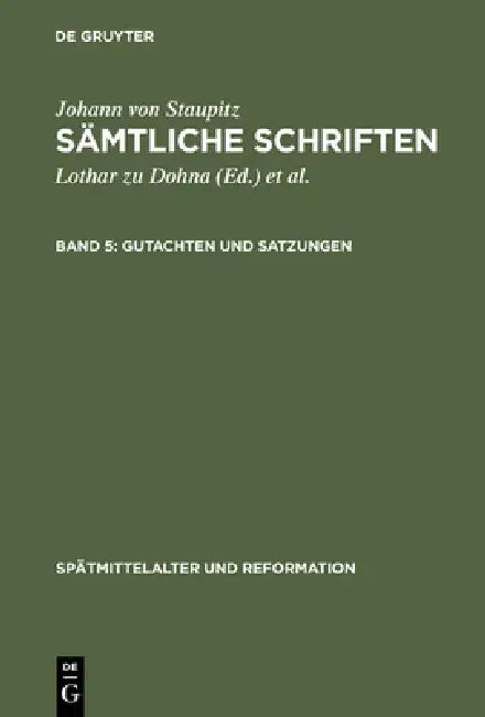 Gutachten Und Satzungen (English, Wolfgang Günter | Lothar Zu Dohna)