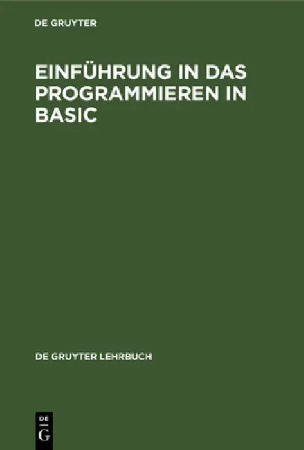 Einführung in das Programmieren in BASIC (English, No Contributor)