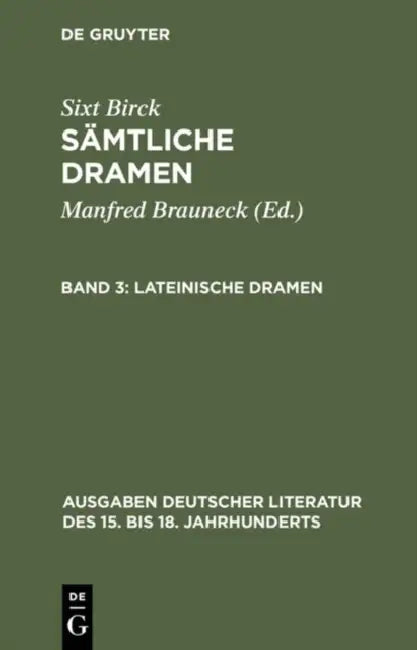 Lateinische Dramen (English, Sixt Birck | Manfred Brauneck | Manfred Wacht)