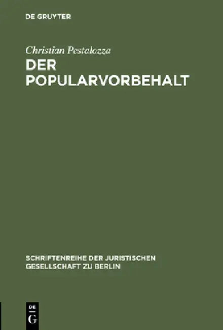 Der Popularvorbehalt (English, Christian Pestalozza)