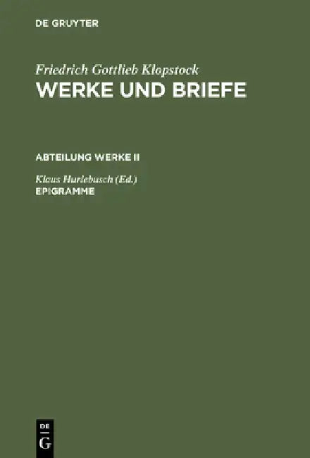 Epigramme (English, Klaus Hurlebusch)