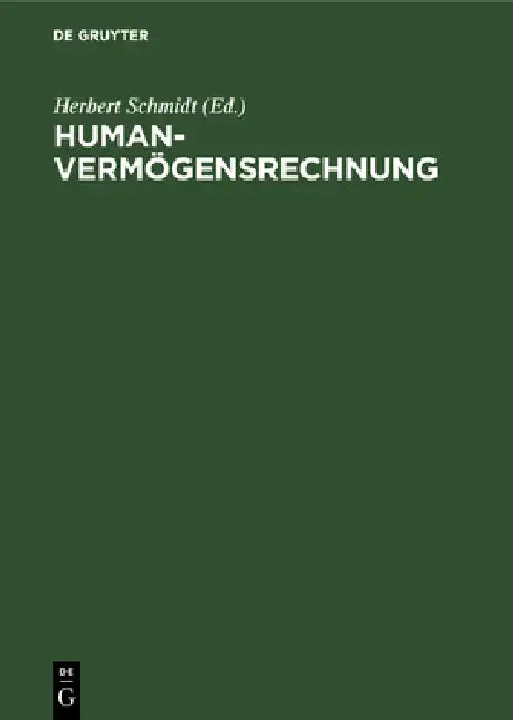 Humanvermögensrechnung (English, Herbert Schmidt | Heike Schmidt)