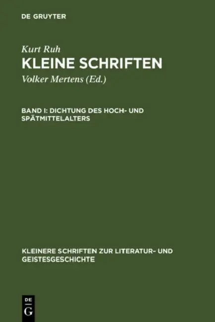 Dichtung Des Hoch- Und Spätmittelalters (English, Volker Mertens | Kurt Ruh)