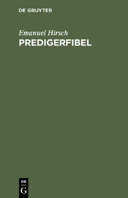 Predigerfibel (English, Emanuel Hirsch)