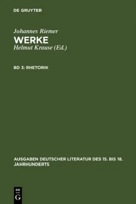 Rhetorik (English, Johannes Riemer | Helmut Krause)