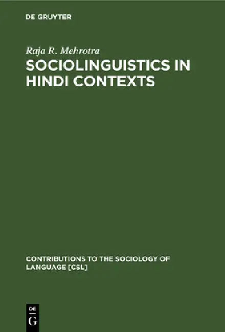 Sociolinguistics in Hindi Contexts (English, Raja R. Mehrotra)