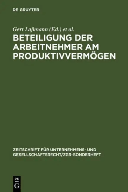Beteiligung der Arbeitnehmer am Produktivvermögen (English, Gert Laßmann | Eberhard Schwark)
