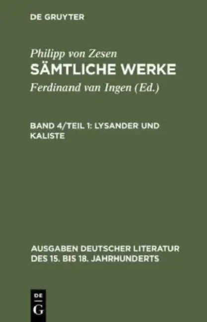 Lysander und Kaliste (English, Philipp Von Zesen | Volker Meid)