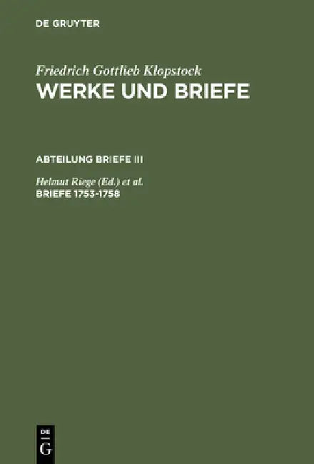 Briefe 1753-1758 (English, Helmut Riege | Rainer Schmidt)