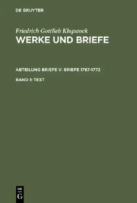 Text (English, Friedrich Gottlieb Klopstock | Klaus Hurlebusch | Elisabeth Höpker-Herberg)