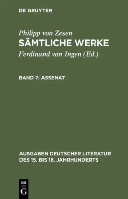 Assenat (English, Philipp Von Zesen | Ferdinand Van Ingen)