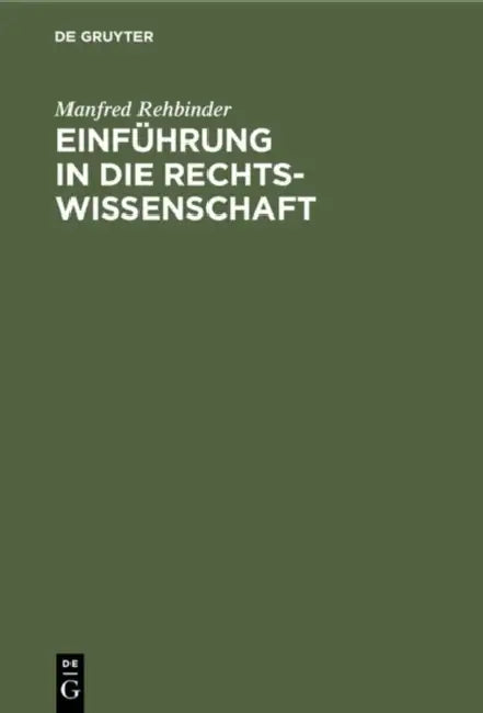 Einführung in die Rechtswissenschaft (English, Manfred Rehbinder | Bernhard Rehfeldt)