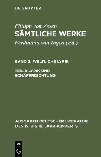 Lyrik Und Schäferdichtung (English, Philipp Von Zesen | Ferdinand Van Ingen)